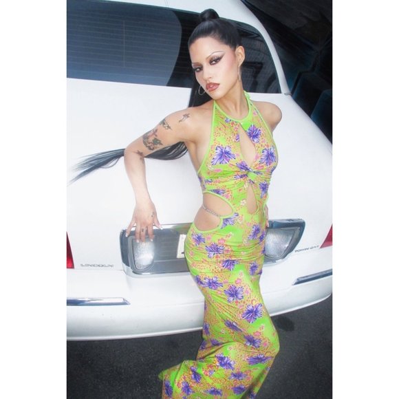 NWT I.AM.GIA. Hibiscus Valera Dress (Size M) - Picture 4 of 7